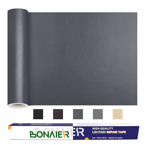 Leather Patches for Furniture,Self Adhesive Leather Repair Patch,Leather Patch Tape kit for Couch,Car Seat,Motorcycle seat,Loveseat - color: Dark Grey, size: 17"x 30"(Fine-Grained)
