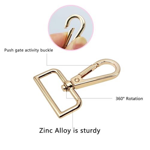 30 Pcs D Rings for Purse Bag, AFUNTA Hardware Purse Heavy Duty Swivel Snap Hooks and Tri-Glide Slide Buckles for Bag Making Buckles Craft (25mm/31mm)