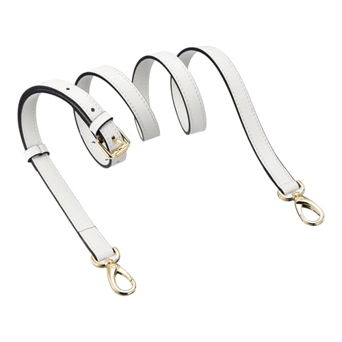 MECCANIXITY Leather Purse Strap, Adjustable Shoulder Strap Replacement for Handbag Crossbody Bags - color: White