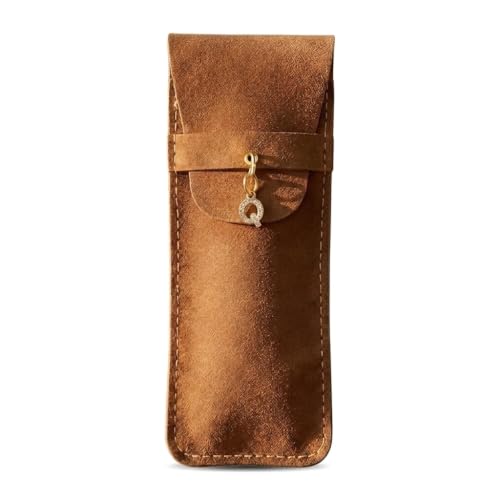 Personalized Initial PU Suede Pen Pouch - Office and Professional Storage Accessory, Ideal Gift for Coworkers (Q) - color: Q