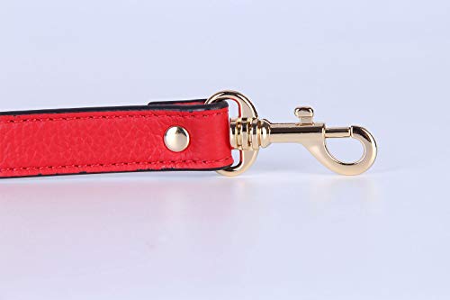 VanEnjoy Full Grain Leather Adjustable Replacement Cross Body Purse Shoulder Strap, 0.7” Width, Adjustable Length 25”-51” (Red) - color: Red