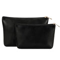 Wandering Nature Makeup Bag Small Cosmetic Bag for Purse 2 Pack Small Make Up Pouch Vegan Leather Cute Travel Pouch with Zipper for Women, Black - color: Black1