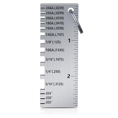 ZeeDix Portable Metal Sheet Thickness Gauge | Stainless Steel Plated Size Inspection Tool Metal Sheets Wire Welding Material Thickness Gauge - style: Sheet Thickness Gauge