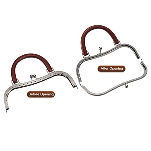 uxcell Metal Purse Frames - 10.6" Kiss Lock Clasp Frame Embossed Clutch Frame with Handle for Coin Purse Handbag Making DIY Craft, Silver - color: Silver