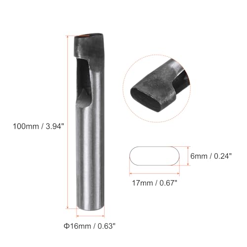 HARFINGTON Leather Oval Hole Punch 17x6mm Belt Hole Puncher Oblong Hollow Punching Cutting Tool for Leather Crafting, Watch Band, Strap, Cloth, Gaskets - size: 17mm x 6mm