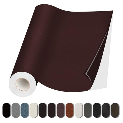 Leather Repair Patches, Self Adhesive Vinyl for Couches Furniture - color: Dark Brown, size: 3.5X79 inch