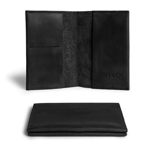 Hide & Drink, Passport Case With Credit Card Slot, Bills Holder, Traveler Essentials, Full Grain Leather, Handmade (Charcoal Black) - color: Charcoal Black