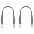 GORGECRAFT 2Pcs 47cm Leather Purse Strap Gray Short Shoulder Bag Straps Replacement Imitation Leather Bag Handles with Golden Alloy Swivel Clasps for Underarm Bag Handbag Tote Satchel Purse Making - color: Gray