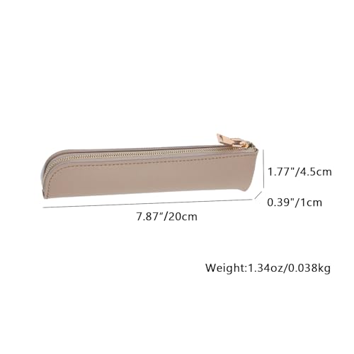 Slim Pencil Case Small Pencil Pouch Pen Case (Khaki/FL) - color: Khaki