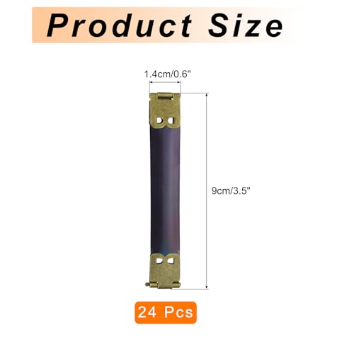 uxcell 24Pcs Metal Internal Flex Frame, 9cm/3.5" Coin Purse Frame Handbag Hinges Clip for Wallet Bag DIY Craft Sewing Purse Making, Bronze - size: 3.5"