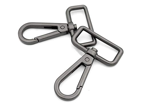 CRAFTMEMORE Matte Black Snap Hook Swivel Lobster Clasps Metal Push Gate Purse Clip Accessories SC21 (1 1/4 Inches, 2 Pack) - size: 1 1/4 Inches