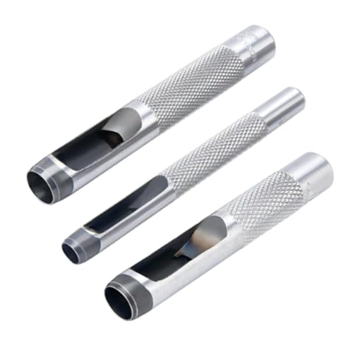 3 Pcs Grommets Hole Punch, Steel Hollow Leather Punch Set, 3-Piece Set (1/4, 3/8, 1/2 inch) is an Original Accessory for The Grommet Tool Kit, Grommet Kits ﻿