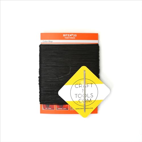 Grey 1.2mm RITZA 25 Tiger Thread for Leather Craft | Waxed Polyester Saddlers Thread - color: 1,2 mm - Grey - 50 meters