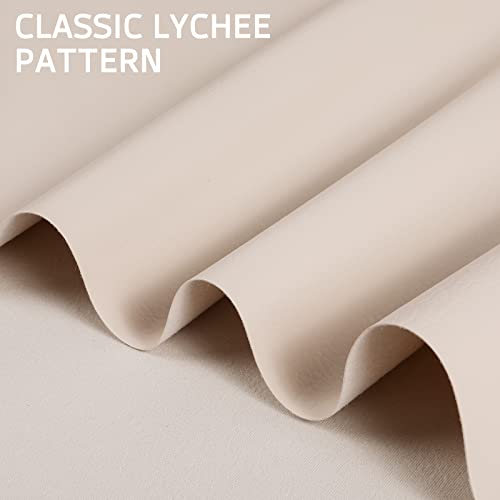 Marine Vinyl Upholstery Faux Leather Fabric, 2 Yards Beige | Marine Grade Faux Leather Vinyl by the Yard, Waterproof, Soft & Durable, for Boat, Furniture Upholstery, DIY Sewing Crafts - color: Beige, size: 2 Yards 55" x 72" (Pre-cut)