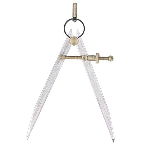 Adjustable Wing Divider, High Precision Carbon Steel Brass Spacing Tool for Leather Craft Woodworking Drawing - size: 4"