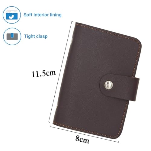 Stealodeal PU Leather Card Holder – Multi-Compartment Organizer for Debit/Credit/ATM Cards (Unisex Design) (Brown 28 Slots) - color: Brown 28 Slots