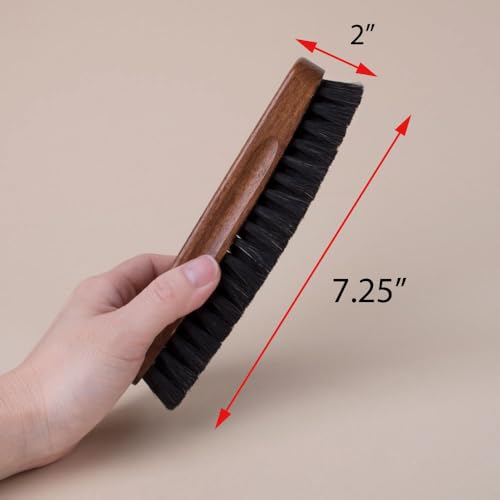 FootFitter Premium Horsehair Shoe Brush, Leather Shine & Buff (2 Pack) | Horsehair Bristles Clean, Lift Dirt, Buff Leather & Deliver Smooth, High‑Gloss Shine & Professional Finish (Made in Germany) - color: Set