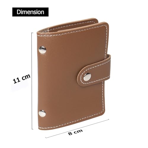 Stealodeal PU Leather Card Holder – Multi-Compartment Organizer for Debit/Credit/ATM Cards (Unisex Design) (Brown 26 Slots) - color: Brown 26 Slots