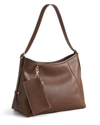 Missnine Hobo Bag for Women PU Leather Purses, Multi-pocket Crossbody Handbags with Zipper,Shoulder Bags Tote Purse - color: Mocha Brown
