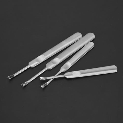 Leather Groover Tools 4-Piece Set, Leather Carving Tools Kit with U/V Shape Blades for Edge Beveling, Grooving, Stitching - Stainless Steel Leather Craft Tools for DIY Leather Work