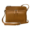 ili New York Genuine Leather Crossbody Bags for Women - Premium RFID Blocking Shoulder Bag Organizer with Adjustable Strap - color: Antique Saddle
