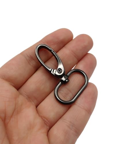 Swivel Lobster Claw Clasps 1 Inch 15pcs - Heavy Duty Metal Clasps with Secure Lock, Curved Snap Hooks for Bags, Jewelry Making, Keychains, Lanyards & DIY Craft Supplies (Gunmetal, 1 inch) - color: Gunmetal, size: 1 inch