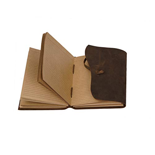 Leather Journal Handmade Diary Travel Vintage Bound Notebook for Men & Women Antique Finish Genuine Leather Quality Lined Brown Paper Perfect for Notes Art Sketchbook 8X6 Inches - Brown - style: 8X6 Inches - Brown Lined
