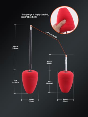 SPTA Metal Polishing Tool, Auto Cylindrical Metal Polish Buffing Polishing Ball, Drill Buffing Sponge Pads Buffing Wheel for Drill Foam, Sponge Buffing for Automotive Car Wheel Hub Care - color: Red Cylindrical Polishing Ball