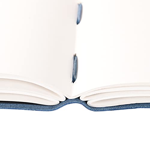 Leather Drawing Journal Daily Travel Diary, Antique Handmade Vintage Bound Rustic Writing Notebook, Genuine Leather Unlined/Blank Cream Paper, Art Sketchbook, 7x10 Inches-Blue - style: Blue 7x10 Inches - Cream Unlined