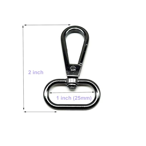 1 inch Swivel Snap Hooks Black Metal Swivel Clips for Purses Bag | 1" Swivel Lobster Clasps for Handbag Backpack Webbing Crossbody Bag Hardware Dog Collars Keychain Lanyard Strap DIY Making - color: 1 inch Electrophoresis Black 15pcs