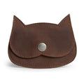 Hide & Drink, Cat Shape Wallet Handmade from Full Grain Leather - Bourbon Brown - color: Bourbon Brown