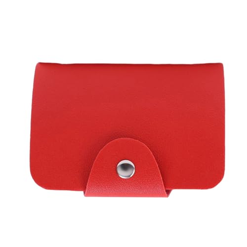 Leather Business Credit Card Holder with 24 Card Slots, Credit Card Wallet Sleeve Case for Managing Your Cards (Red,10x8x2.5cm) - color: Red