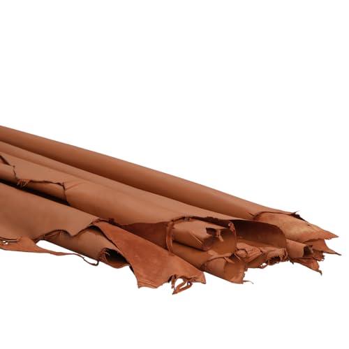 Tooling Leather Hides, Whole Nappa Antique Soft Lambskin Leather for Arts and Crafts - No Holes & Cuts | Quality Rawhide Leather 5-6 Sq ft (Pack of 2) - Bella Brown - color: Bella Brown, size: 2 Hide x 5-6 Sq ft