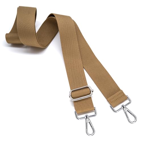 S&loyoe Thickened Solid Color Purse Straps Replacement Crossbody Bag Strap Adjustable Wide Guitar Straps for Handbags 1.5inch - color: Khaki Silver Buckle