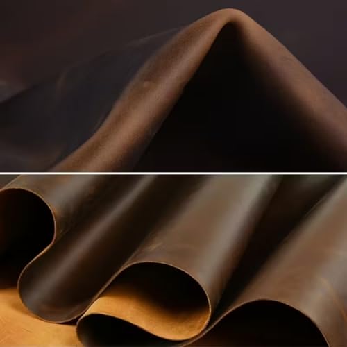 12x12 Inch Full Grain Cowhide Leather Sheet for Crafting & Tooling – 2mm Thick Genuine Leather Square for DIY Wallets, Belts, Holsters, Knife Sheaths, Leatherworking Projects(Brown)