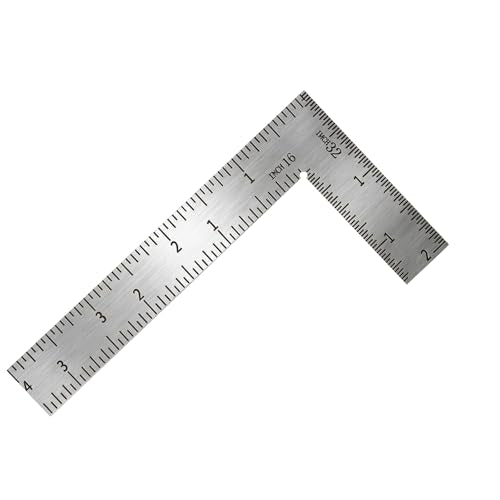 4 x 2in Stainless Steel L Shaped Ruler, Framing Square Rulers - size: 4 x 2in