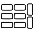Metal Rectangle Ring Buckles Square Strap Webbing Belt Rings Non Welded 2" x 0.8" - color: Black X 8 Pcs