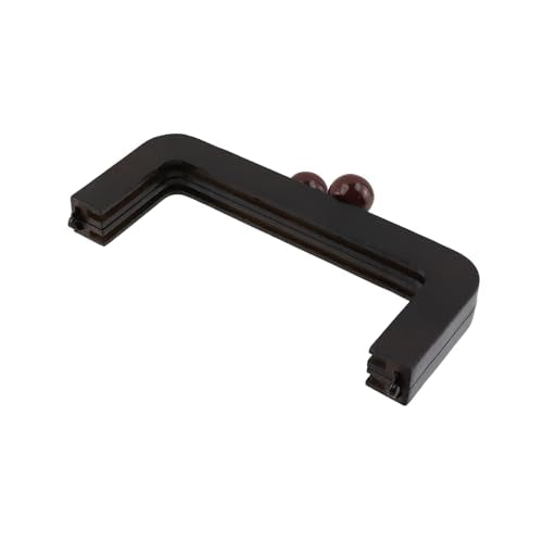 MY MIRONEY 7.87" x 3.15" Handbag Making Wood Frame Kiss Clasp Lock Brown Wooden Purse Frame Closures for Purse Making DIY Craft Pack of 2