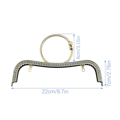 5PCS Bronze Metal Purse Clasp Frame,8.7" x 5.9" Arch Kiss Lock | Wallet Framework for DIY Sewing Craft, Handmade Coin Bag/Handbag/Shoulder Strap Bag, Smooth Surface Hardware - size: 8.7 Inch