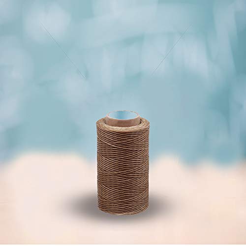 284Yards Leather Sewing Waxed Thread, 0.8mm Waxed Thread for Bookbinding - color: Khaki