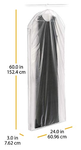 Whitmor 5003-20 Zippered Gown Bag, Clear
