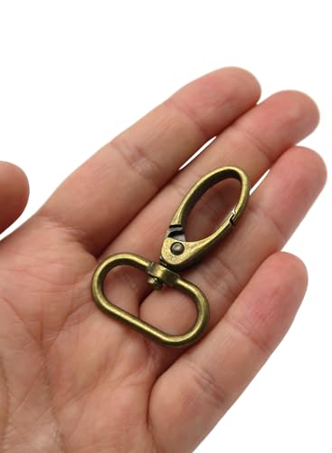 Swivel Lobster Claw Clasps 1 Inch 15pcs - Heavy Duty Metal Clasps with Secure Lock, Curved Snap Hooks for Bags, Jewelry Making, Keychains, Lanyards & DIY Craft Supplies (Antique Bronze, 1 inch) - color: Antique Bronze, size: 1 inch