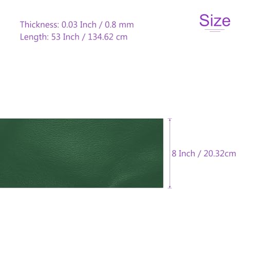 DMiotech 1 Pack 8 Inch x 53 Inch Faux Leather Sheet Furniture Cover Fabric Skin Green PU Leather Roll for Handmade DIY Craft Projects - color: Green, size: 8 Inch x 53 Inch