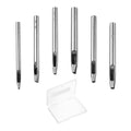 HARFINGTON 6pcs Oval Hole Punch Set 2mm 3mm 4mm Leather Hollow Cutter Kit Oblong Punch Die Carbon Steel Leather Punch Tool for Canvas Strap Belt Watch Band Leathercraft Working DIY Tool