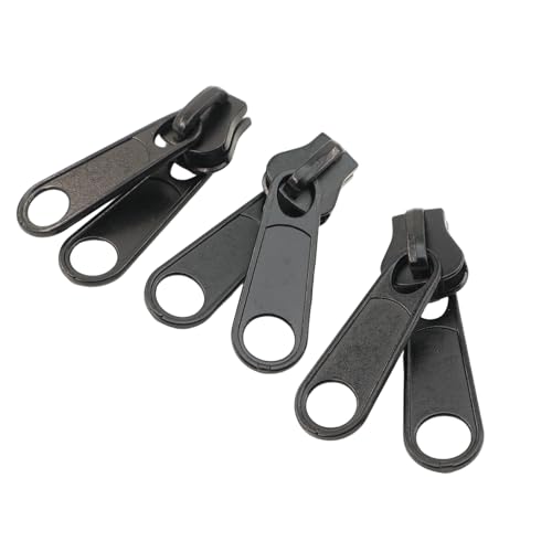 #10 Black Reversible Pulls for Tent Gazebo Quilt Jacket Bulk Zipper Repair | Leekayer 10PCS #10 Black Reversible Pulls for Resin Plastic Zippers Large Double Sided Zipper Pulls Sliders - color: Black, size: #10-Reversible Pulls