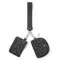 Mum's Memory Mini Zip Around Wristlet Wallets for Women -KeyChain Wallet with Detachable Dual Pouch Wristlet -Key Chain Coin Purse Small Wallets - color: Black Leopard