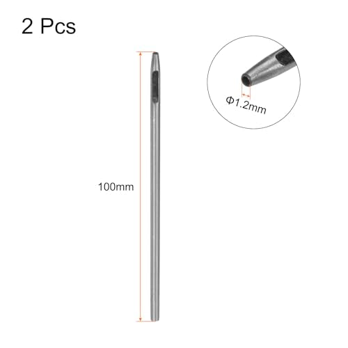HARFINGTON 2pcs Hollow Punch 1.2mm Round Hole Carbon Steel Single Puncher for Watch Band Belt Leather Craft Rubber Paper Fabric Plastic - size: 1.2mm