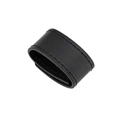 TACNEX Genuine Leather Belt Keeper 1 3/8" - 1 1/2" Wide Men's Belt Loop Stays Dress Belt End Holder Retainer Tool Belt Band - color: Black, size: 1 pcs