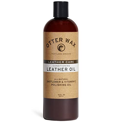 Otter Wax Leather Cleaner & Conditioner | All-Natural Conditioning Oil for Boots, Furniture Auto Seats Jackets Shoes & Bags - size: 5 Fl Oz