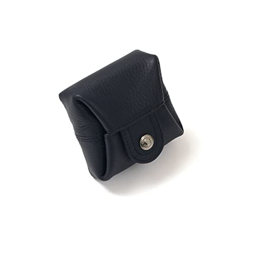 Cockatoo Genuine Leather Coin Pouch Change Holder, Mini Snap Pocket Wallet for Men Women (Navy Blue, Large) - color: Navy Blue, size: Large